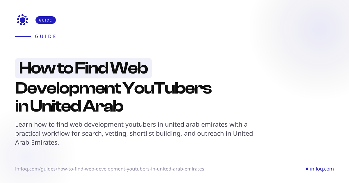 How to Find Web Development YouTubers in United Arab Emir...